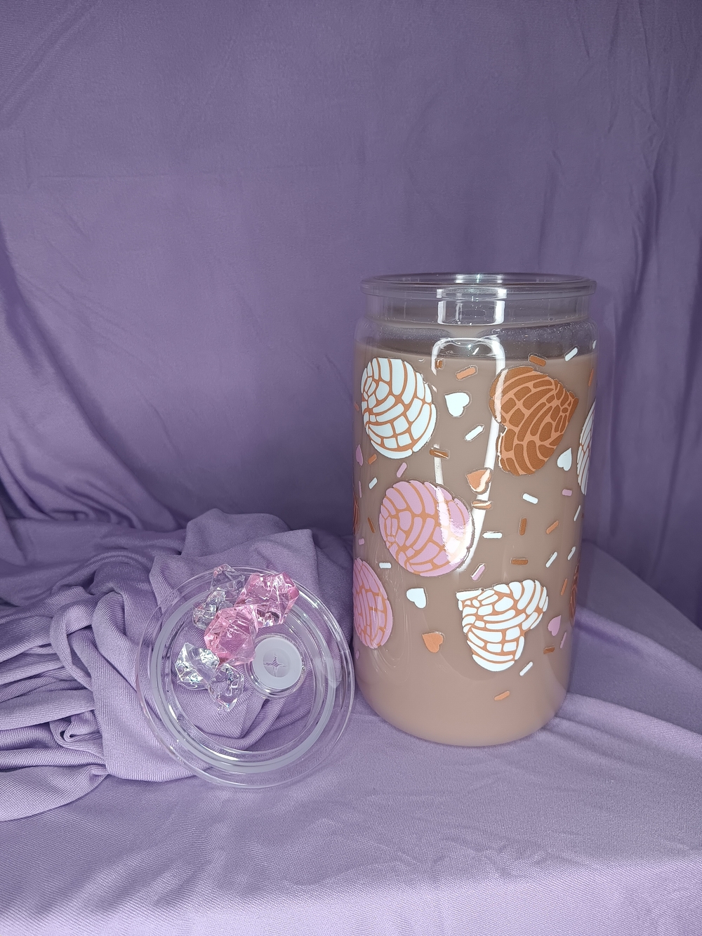 Coffee Inspired Concha Plastic Snowglobe Cup
